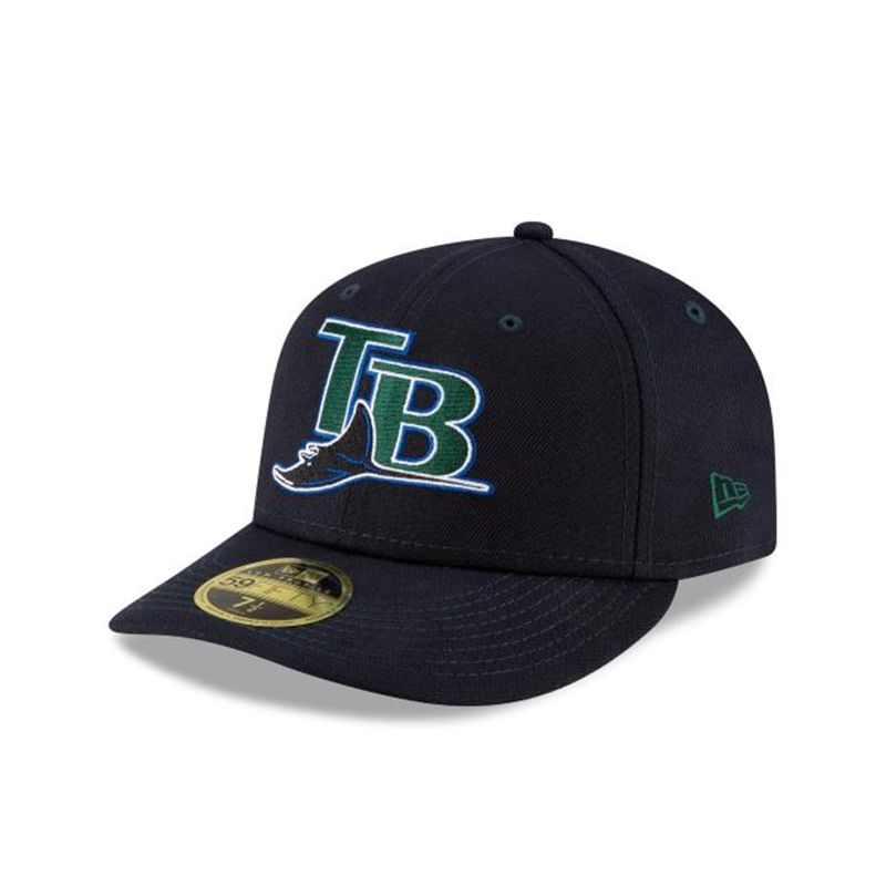 MLB Tampa Bay Rays Ligature Low Profile 59Fifty Fitted (XAL1775) - Blue New Era Caps